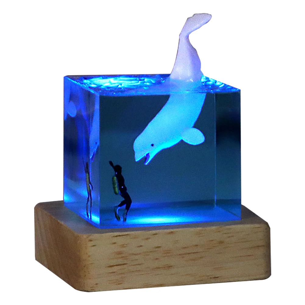 Marine Ocean Epoxy Resin Lamp LED Night Light