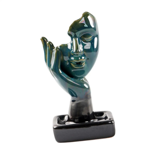 Backflow Incense Burner - A Face Resting in a Hand