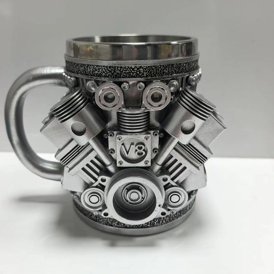 Stainless Steel Cup V8 & V6,  V6 V8 Engines Design Mug