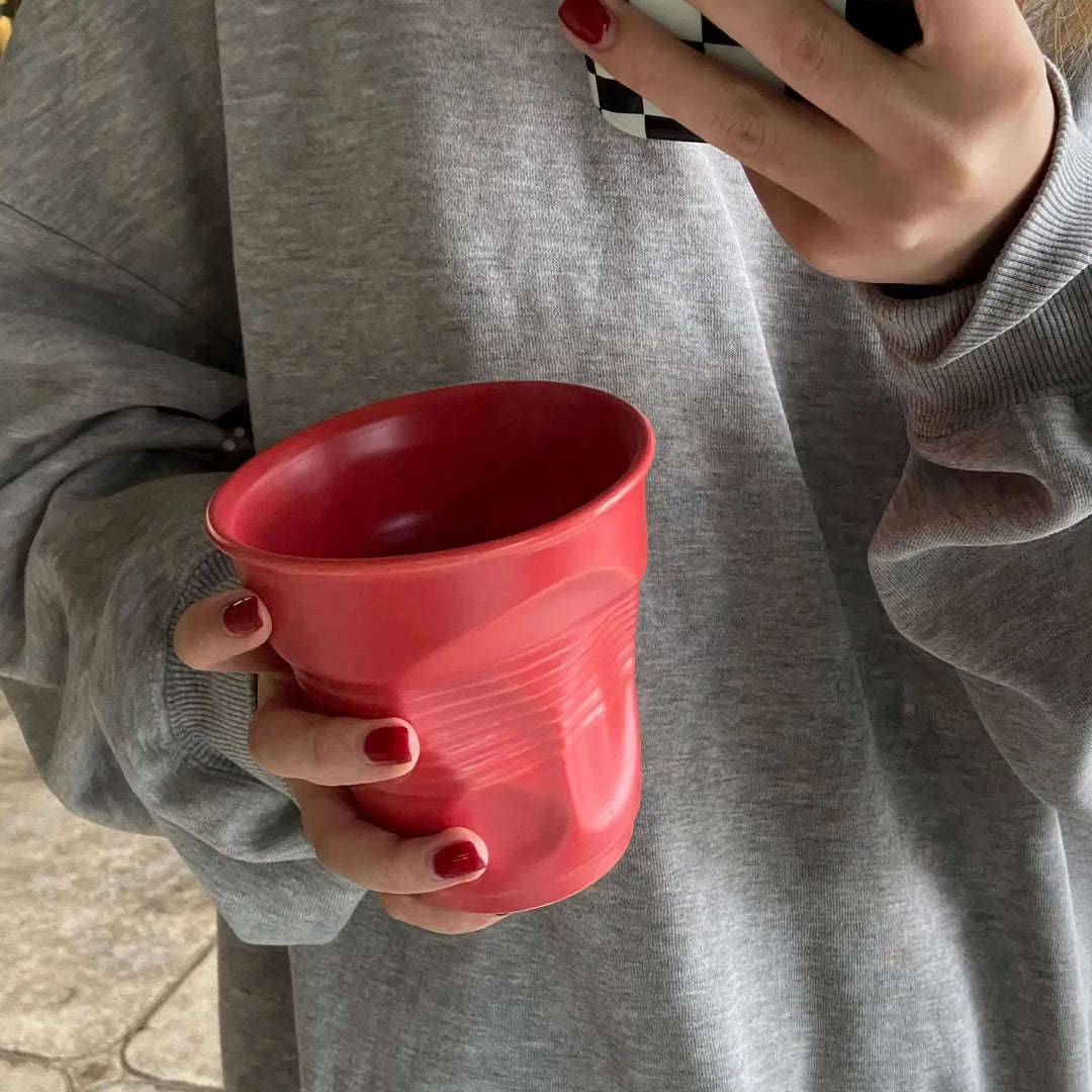Irregular Ceramic Mug Hand-pinch Coffee Cup Mugs