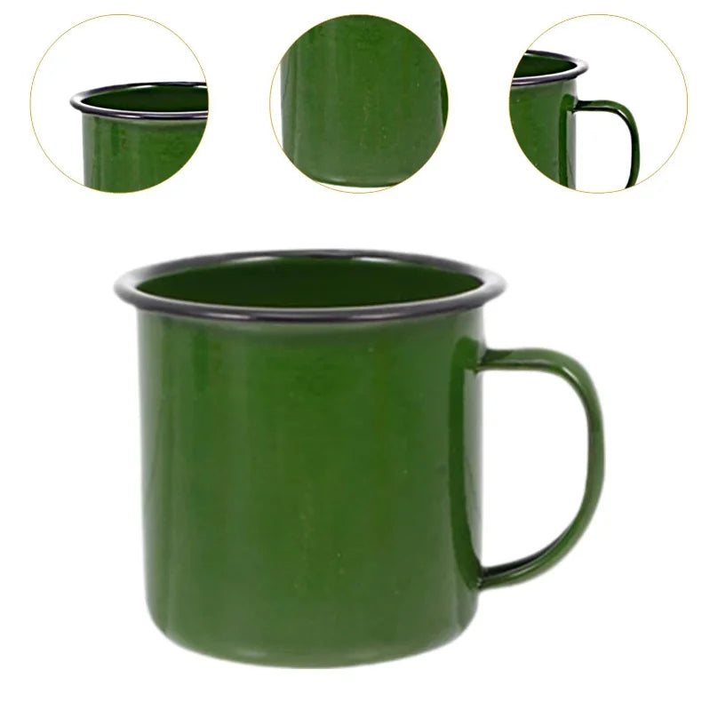 Enamel Coffee Cup Tea Cup Stylish Sturdy Water Cup Drinkware Milk Mug for Tabletop Office Household Apartments Cappuccino