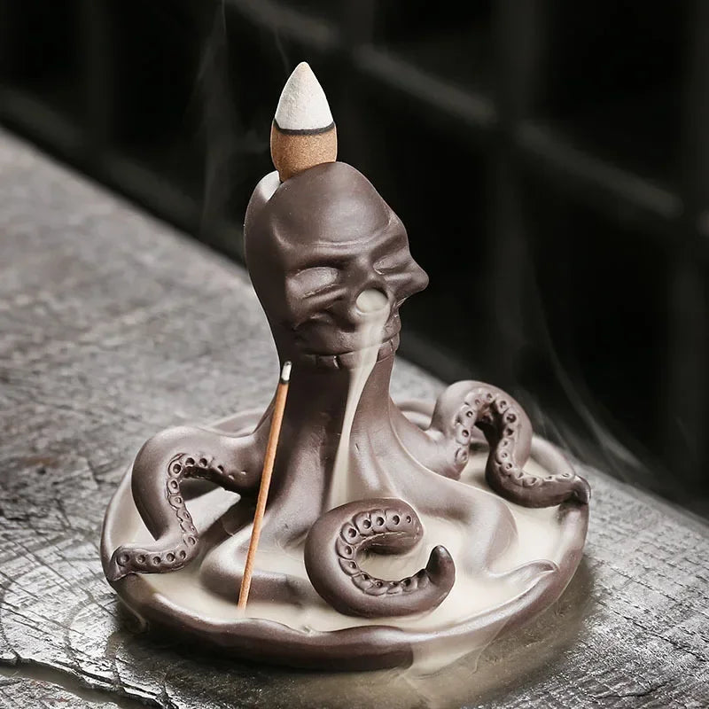 Creative Funny Skull,  Octopus Backflow Incense Burner