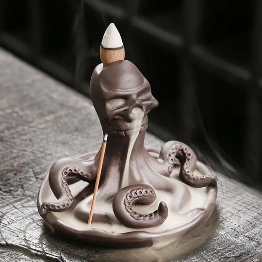 Creative Funny Skull,  Octopus Backflow Incense Burner