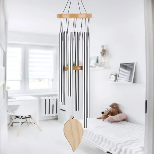 Wind Chimes - Aluminum Alloy, 6/12 Tubes, Gold/Silver, Clear Sound, with Hook for Home/Outdoor Wedding Party Memorial Decoration