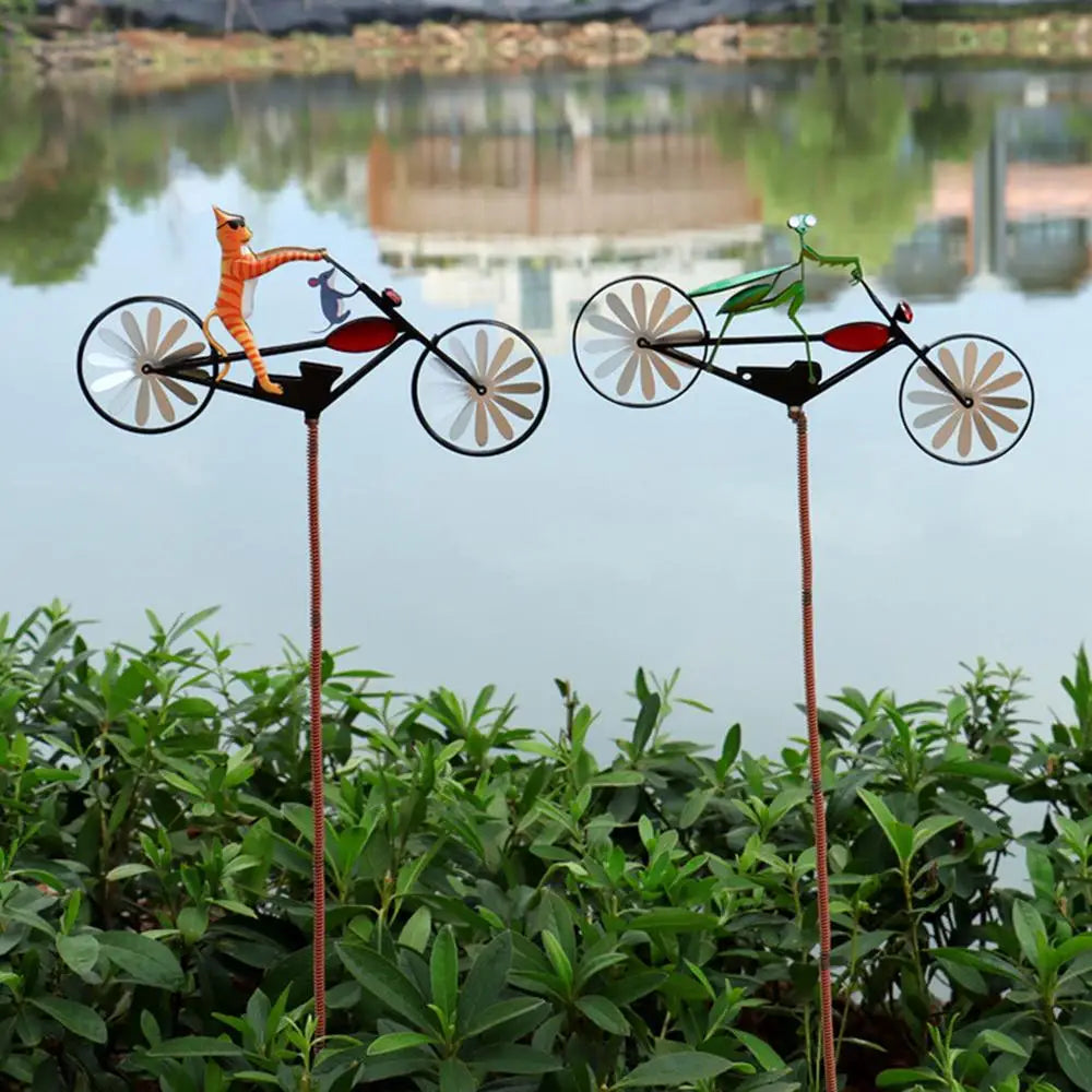 Animal Riding Metal Windmill 3D Animal Bike Spinner