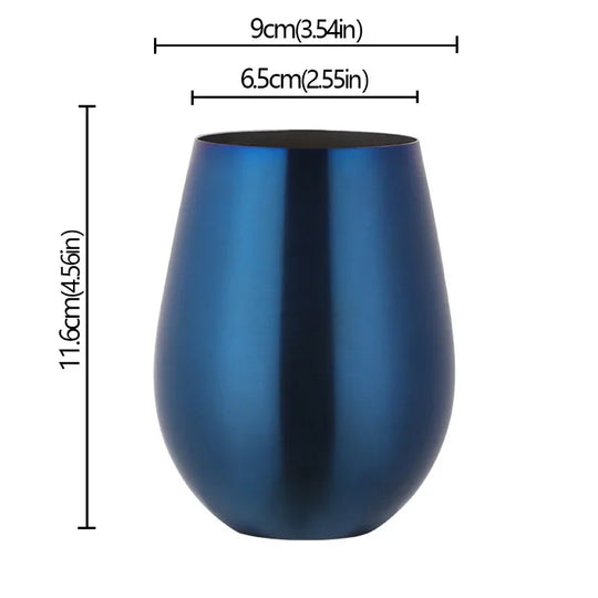 500ml Stainless Steel Single Layer Titanium Plating Wine Glasses Beer Titanium Wine Glasses 500ML Big Belly Water CupBarSupplies