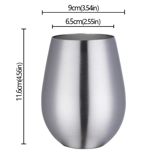 500ml Stainless Steel Single Layer Titanium Plating Wine Glasses Beer Titanium Wine Glasses 500ML Big Belly Water CupBarSupplies