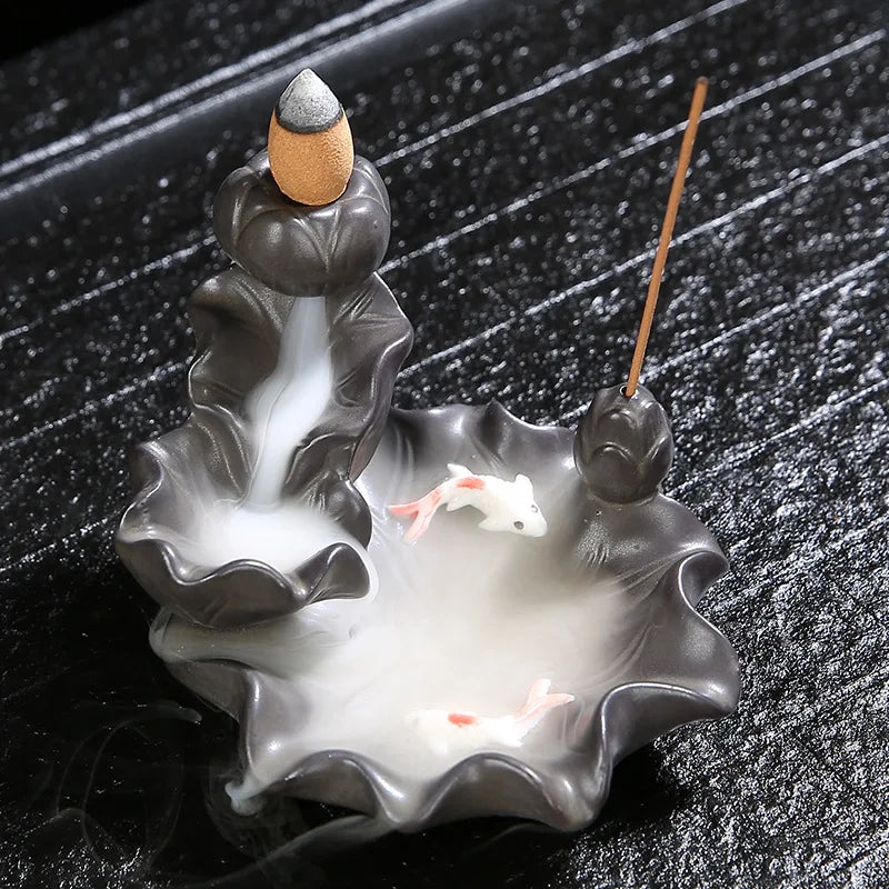 Black Ceramic Incense Burner