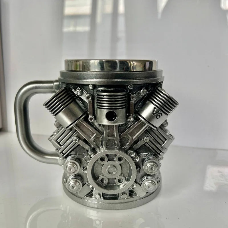 Stainless Steel Cup V8 & V6,  V6 V8 Engines Design Mug