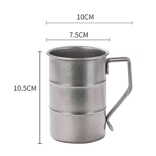 Retro Old Coffee Water Cup Industrial Style Oil Barrel Mug Outdoor Camping Picnic Beer Mug Drinking Utensils Stainless Steel