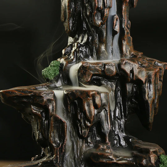 Mountains River Waterfall Incense Burner Fountain Backflow Aroma Smoke Censer Holder Office Home Unique Crafts