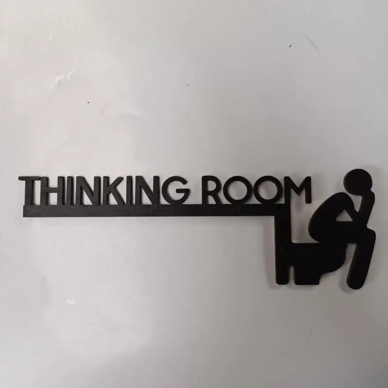 Modern Toilet Door Sign Thinking Room Wall Mounted Sculpture Home Decor Artwork Decorative Door Frame Pendant Home Decorations