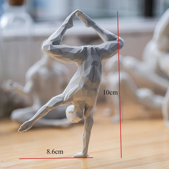 3D Printed Yoga Figurine -Minimalist Home Decor Statue for Living Room & Desktop,Unique Spiritual Accent for Bar, Gym Interiors