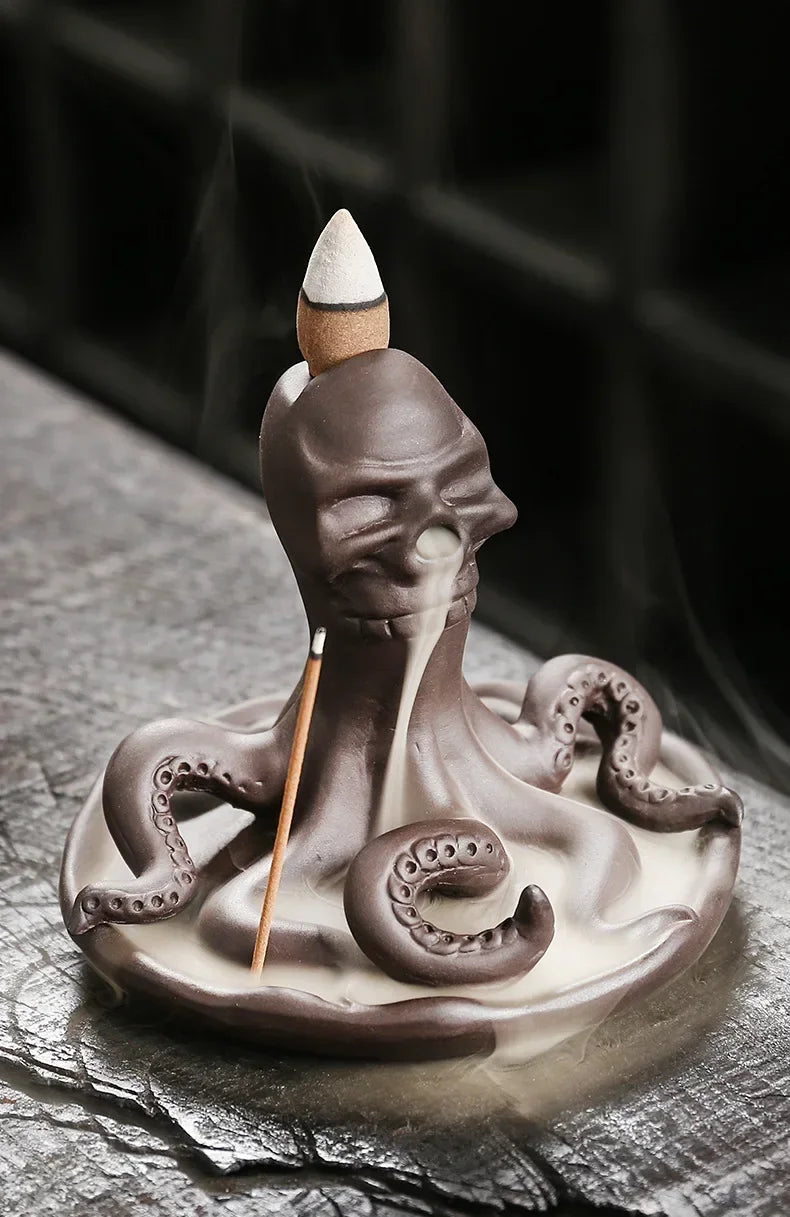 Creative Funny Skull,  Octopus Backflow Incense Burner