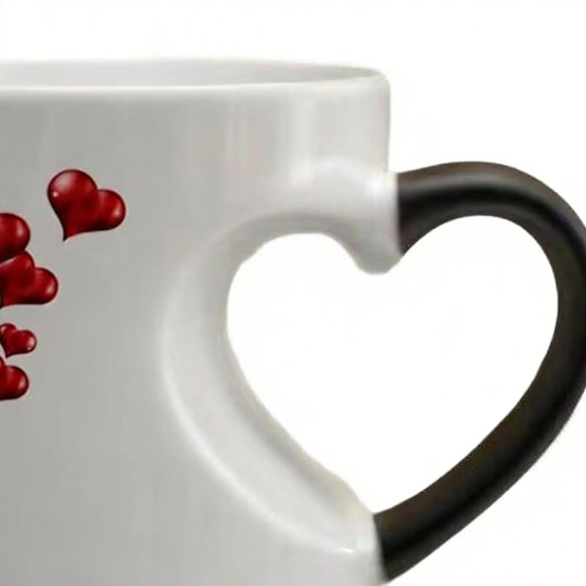 Color Change Mug Heart Shape Handle
