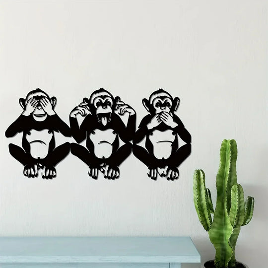 Three Wise Monkeys Metal Wall Art