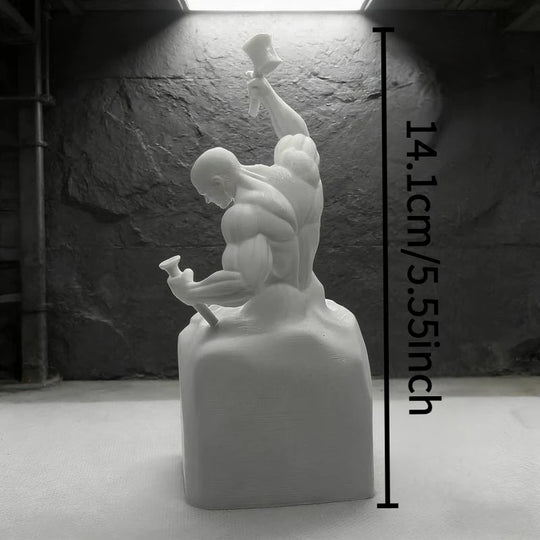 One-Piece Inspirational Sculpture Work "Never Give Up" - a Self-Made Man Statue - an Inspiring Muscular Man Sculpture, a Heartwarming Home Office Decoration, a Great Christmas/Birthday Gift