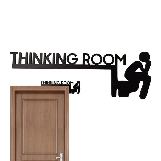 Modern Toilet Door Sign Thinking Room Wall Mounted Sculpture Home Decor Artwork Decorative Door Frame Pendant Home Decorations