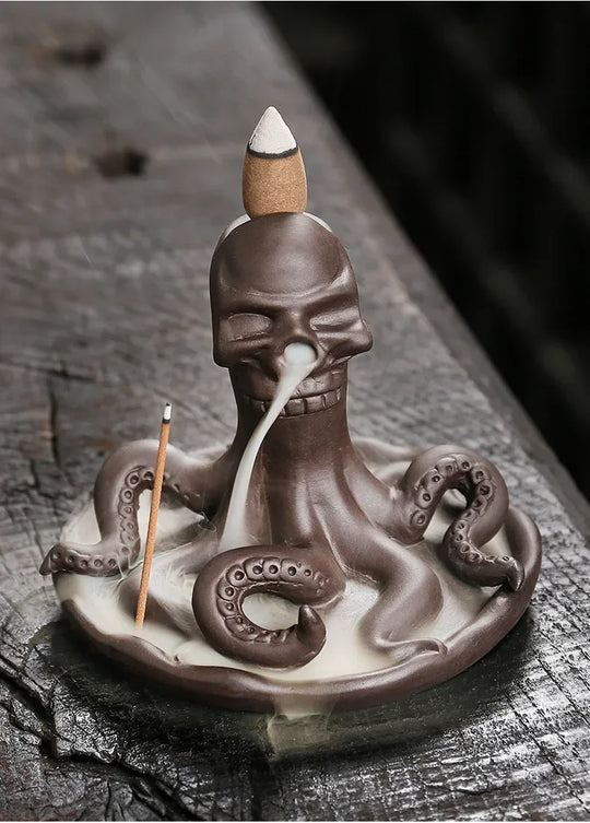 Creative Funny Skull,  Octopus Backflow Incense Burner