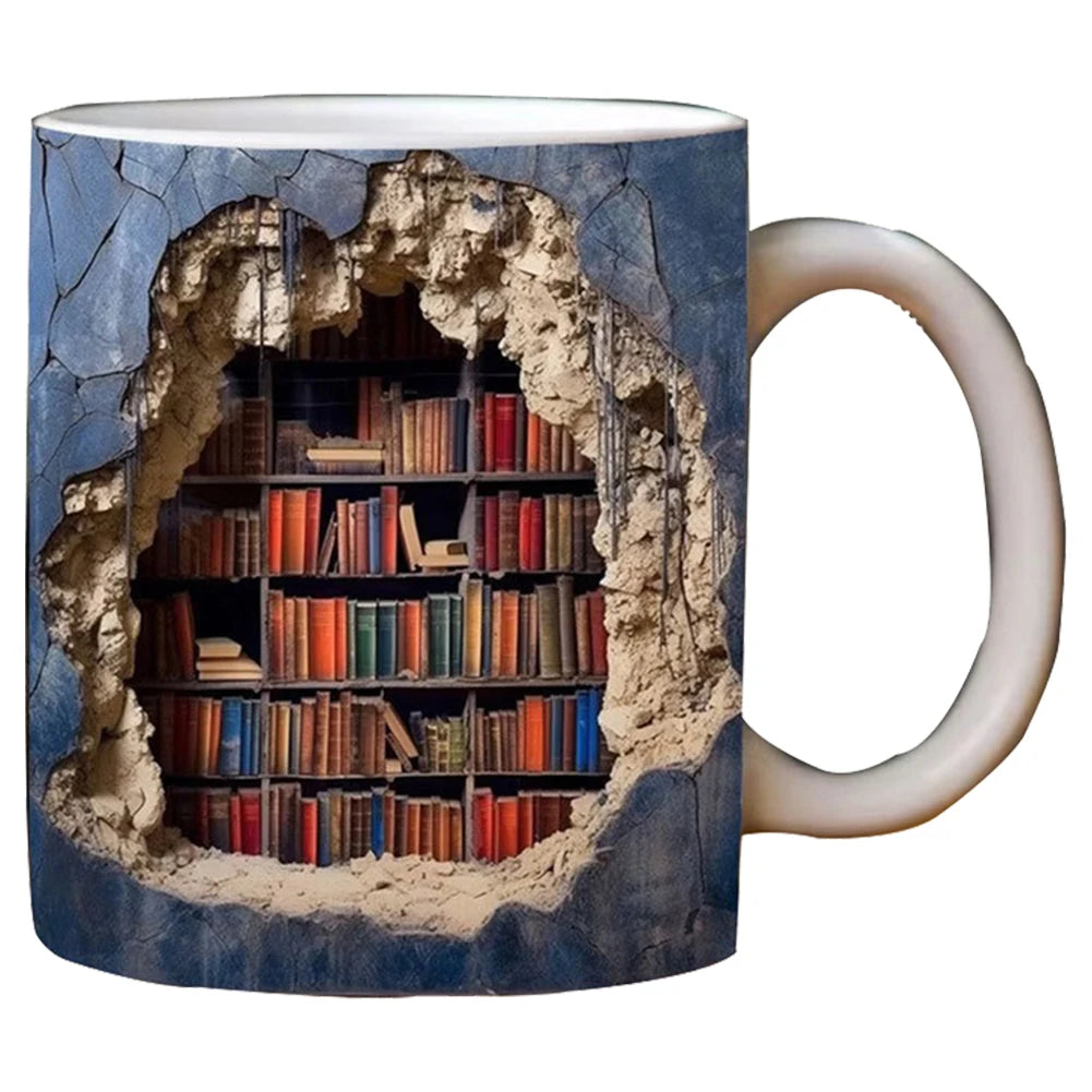 Bookshelf Pattern Multi-Purpose Tea Cup