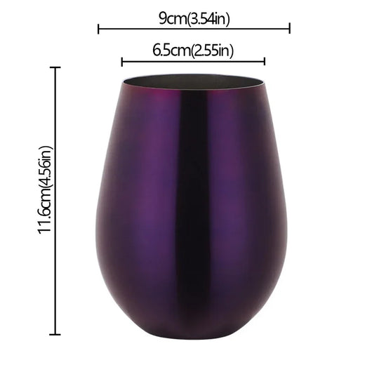 500ml Stainless Steel Single Layer Titanium Plating Wine Glasses Beer Titanium Wine Glasses 500ML Big Belly Water CupBarSupplies