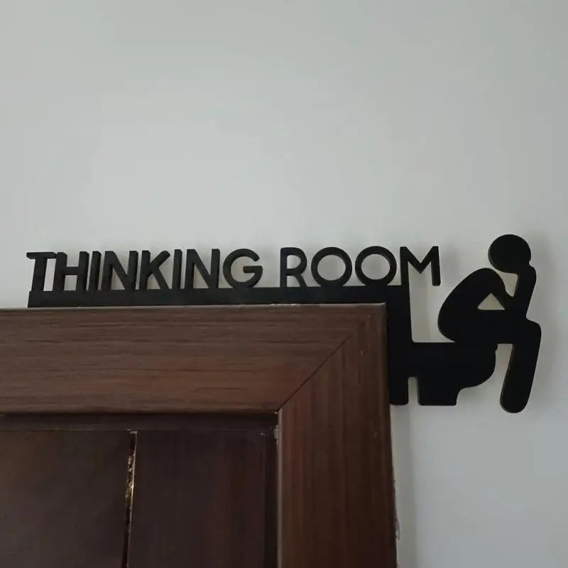 Modern Toilet Door Sign Thinking Room Wall Mounted Sculpture Home Decor Artwork Decorative Door Frame Pendant Home Decorations