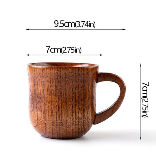 Wooden Cups Handmade Jujube Wood Handle Cups