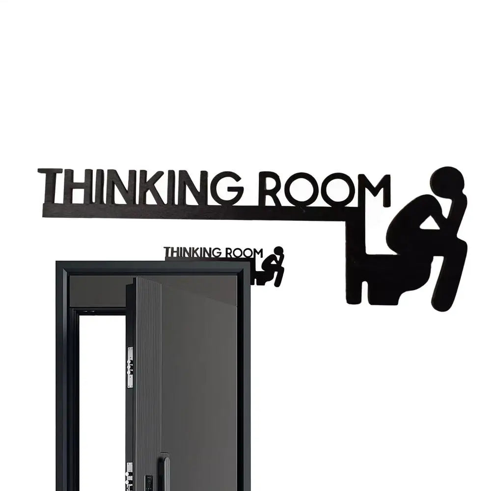 Modern Toilet Door Sign Thinking Room Wall Mounted Sculpture Home Decor Artwork Decorative Door Frame Pendant Home Decorations