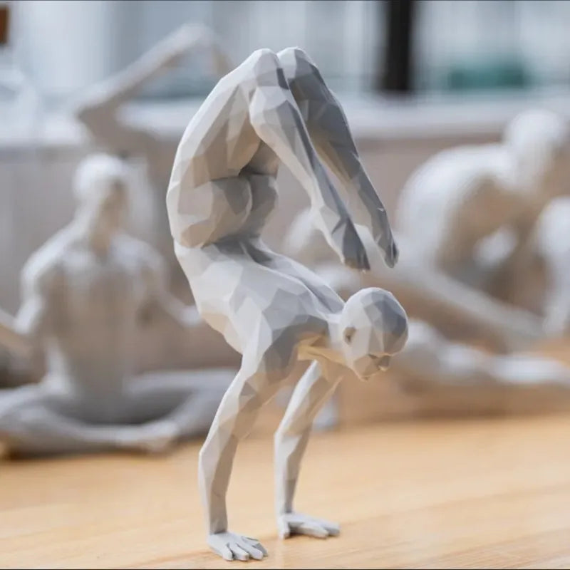 3D Printed Yoga Figurine -Minimalist Home Decor Statue for Living Room & Desktop,Unique Spiritual Accent for Bar, Gym Interiors
