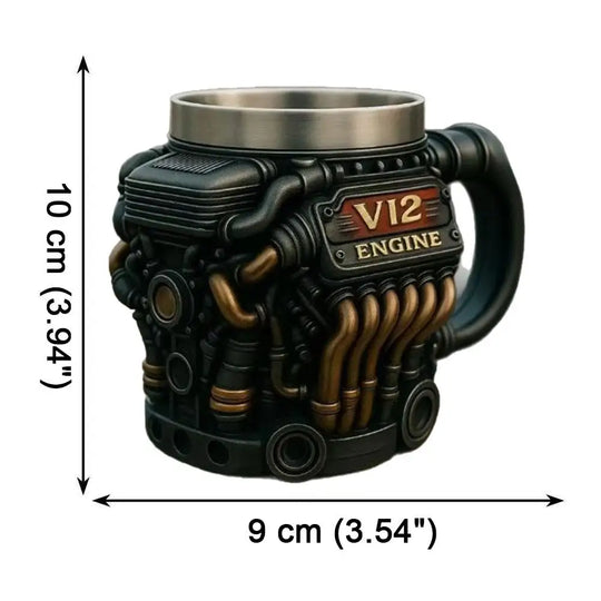 Vintage Engine Coffee Cup 200ml Insulation Water Mug for Car Enthusiasts Mechanics Engineers Fathers Men Boyfriends Gifts