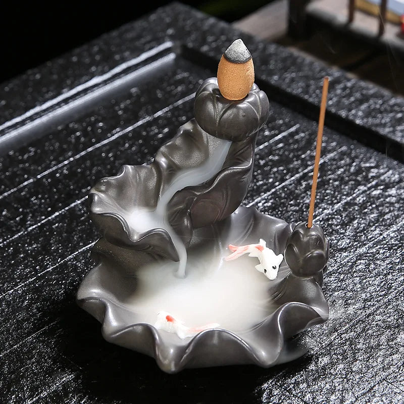 Black Ceramic Incense Burner