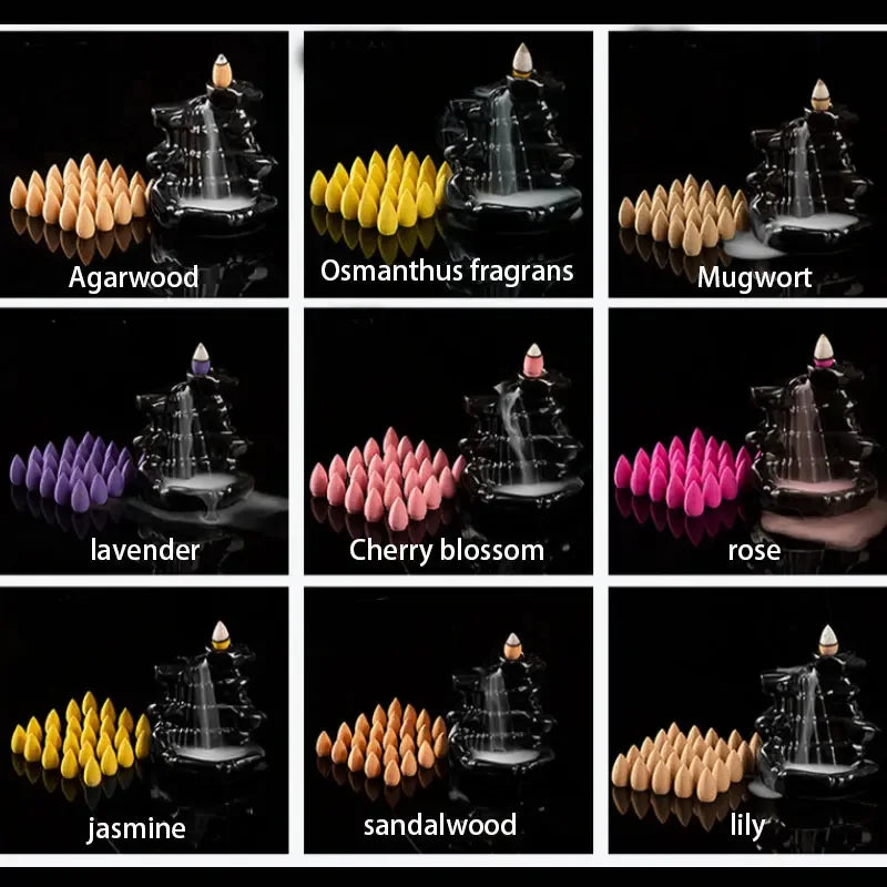 50-200pcs Mixed Natural backflow Incense Cones