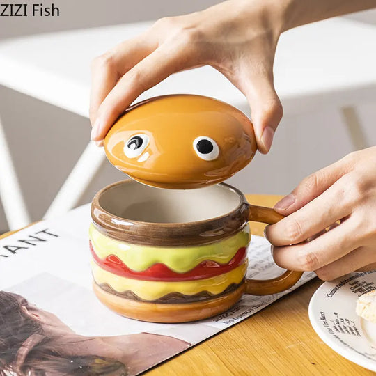 300ml Ceramic Cup Creative Hamburger Coffee Cup