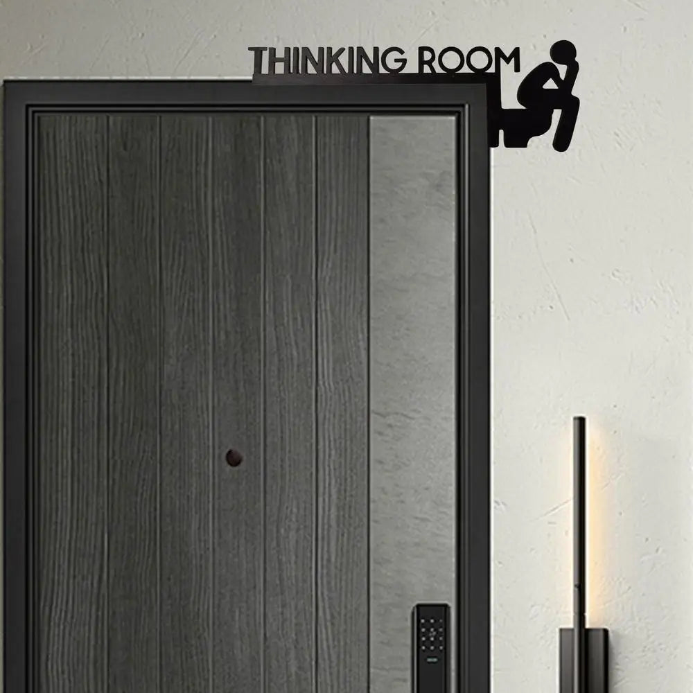Modern Toilet Door Sign Thinking Room Wall Mounted Sculpture Home Decor Artwork Decorative Door Frame Pendant Home Decorations