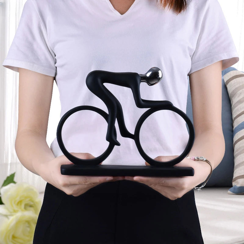 Modern Abstract Resin Bicycler Cyclist Statue
