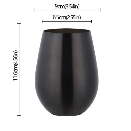 500ml Stainless Steel Single Layer Titanium Plating Wine Glasses Beer Titanium Wine Glasses 500ML Big Belly Water CupBarSupplies