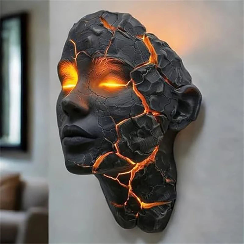 Cracked Soul Wall Lights Shattered Soul Wall Lamps Creative Figurine Luminous Resin Ornaments Sculpture Home Decor