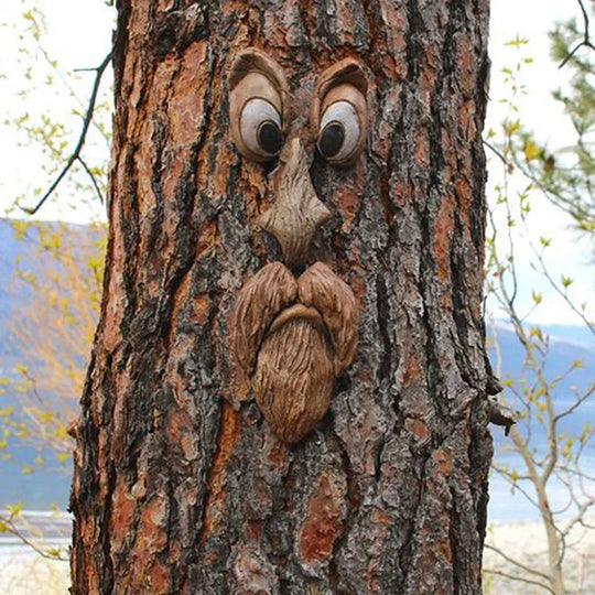 Old Man Tree Hugger Garden Peeker Yard Art Outdoor Tree Funny Old Man Face Sculpture Whimsical Tree Face Garden Decoration