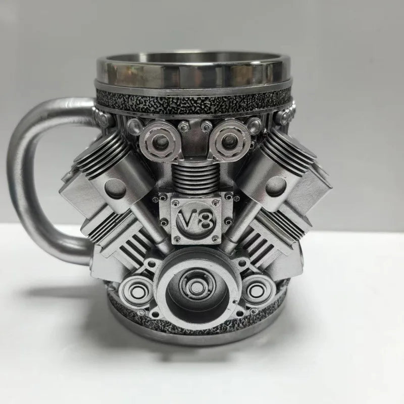 Stainless Steel Cup V8 & V6,  V6 V8 Engines Design Mug