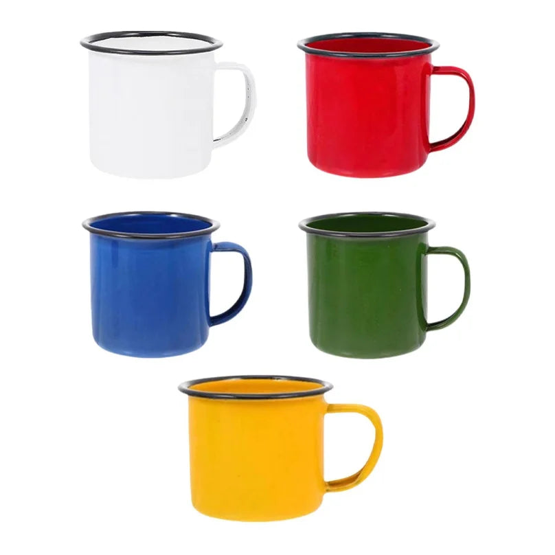 Enamel Coffee Cup Tea Cup Stylish Sturdy Water Cup Drinkware Milk Mug for Tabletop Office Household Apartments Cappuccino