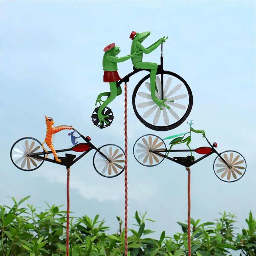 Animal Riding Metal Windmill 3D Animal Bike Spinner