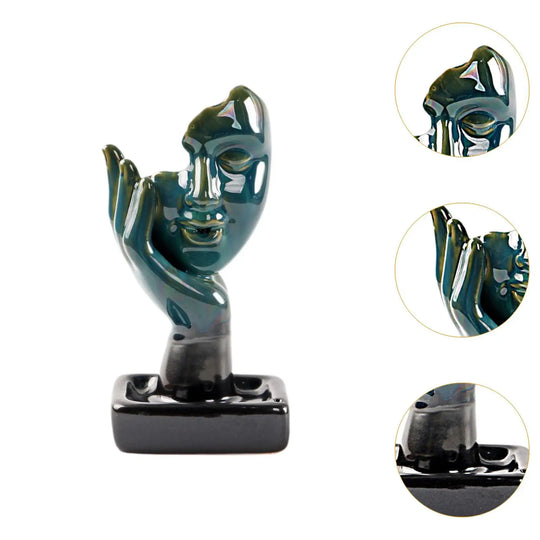 Backflow Incense Burner - A Face Resting in a Hand