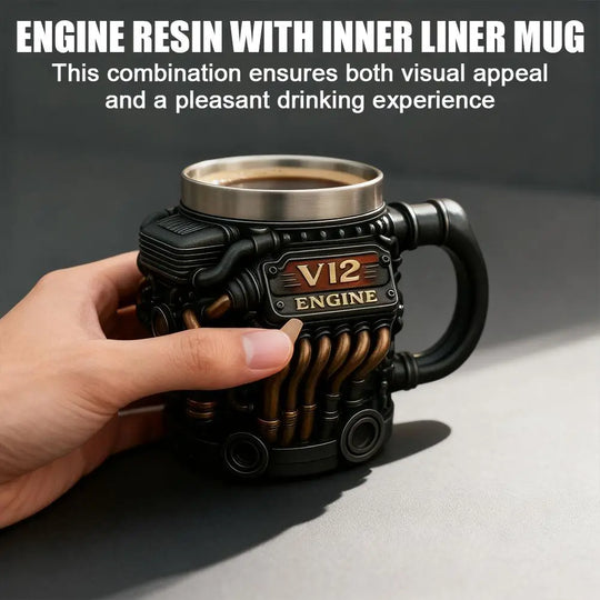 Vintage Engine Coffee Cup 200ml Insulation Water Mug for Car Enthusiasts Mechanics Engineers Fathers Men Boyfriends Gifts