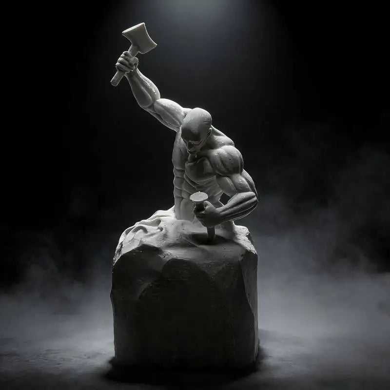 One-Piece Inspirational Sculpture Work "Never Give Up" - a Self-Made Man Statue - an Inspiring Muscular Man Sculpture, a Heartwarming Home Office Decoration, a Great Christmas/Birthday Gift