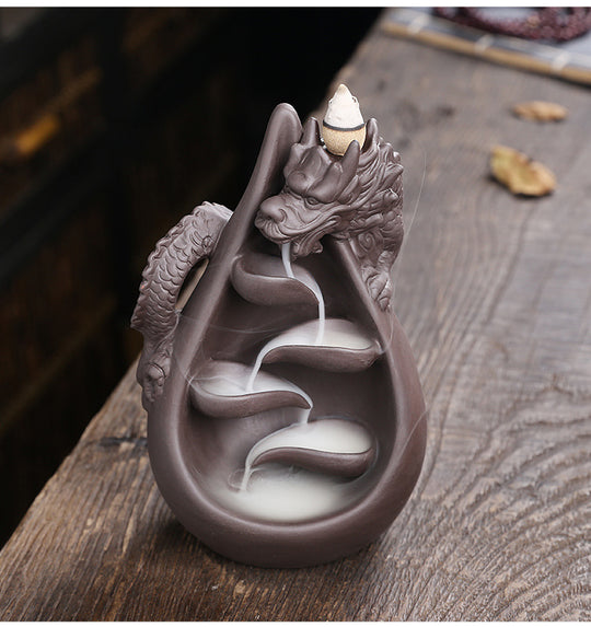 Dragon Incense Burner, Waterfall Backflow Incense Holder(Without Incense)