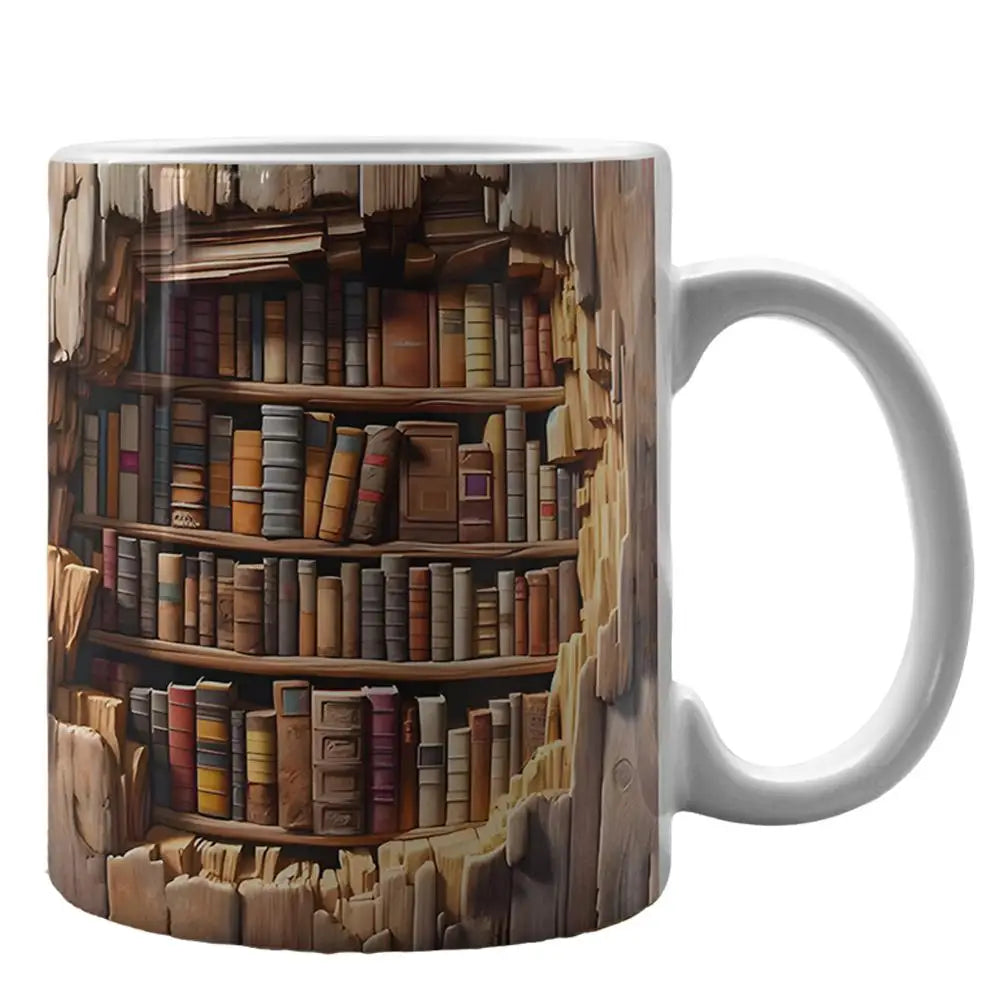 3D Library Book Mug Ceramic Shelf Mug