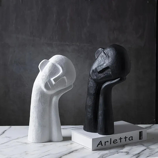 Nordic Abstract Contemplation Thinker Sculpture
