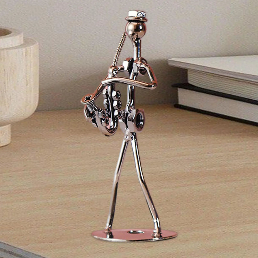Musical Man Statue Musician Tabletop Figurine Musician Player Sculpture Art Figurine for Party Office Entrance Table Festival
