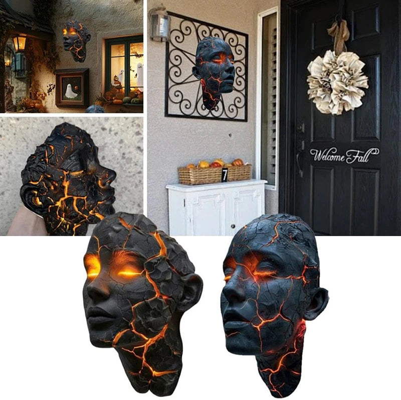 Cracked Soul Wall Lights Shattered Soul Wall Lamps Creative Figurine Luminous Resin Ornaments Sculpture Home Decor