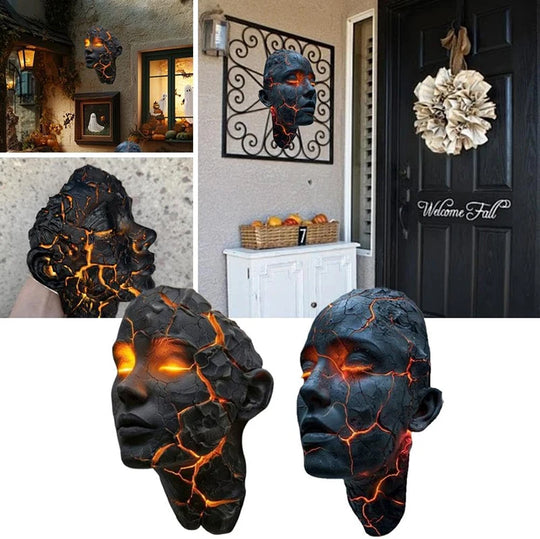 Cracked Soul Wall Lights Shattered Soul Wall Lamps Creative Figurine Luminous Resin Ornaments Sculpture Home Decor